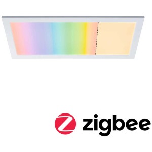 Panneau LED Paulmann Amaris, blanc, avec changement de couleur RGBW, 595x295mm, pour Smart Home Zigbee.