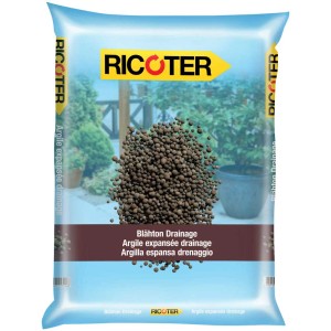 Sacco di argilla espansa Ricoter per drenaggio, additivo per terreno, 10 x 25 l, per prevenire ristagni.