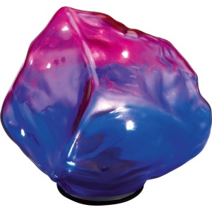Pierre décorative solaire cristal, bleu-rose, 13,5x14,5x12cm, avec éclairage LED pour jardin et balcon.
