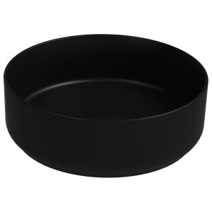 Vasque ronde en céramique noire mate (36x36cm) pour salle de bain.