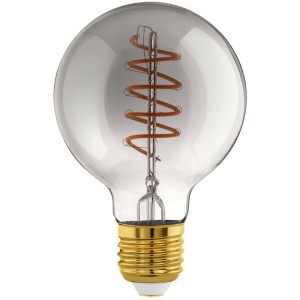 Eglo LED-Leuchtmittel E27, Smoky Schwarz-Transparent, 4W, 2000K mit spiralförmigen LEDs.
