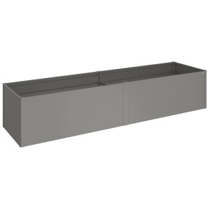 Aiuola rialzata Biohort, misura 4x1, grigio quarzo metallizzato, in acciaio. Ideale per giardino, terrazza e balcone.