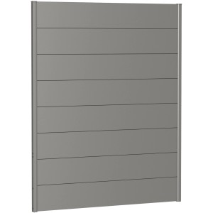 Biohort Wandpaneel Sichtschutz in Quarzgrau-Metallic, 150x180cm. Sichtschutzzaun für Garten und Terrasse.