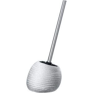 Wenko Set WC Polaris Juwel Argent, brosse WC en céramique argentée.