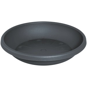 Soucoupe anthracite Geli Cylindro, env. Ø 21 cm, en plastique.