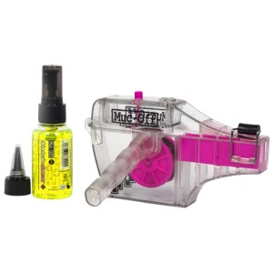 Muc-Off X3 pulitore per catena con dispositivo di pulizia e detergente da 75 ml per biciclette.