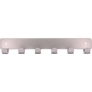 Siro Hakenleiste mit 6 Haken, Metall Nickel matt, 240 mm Länge.