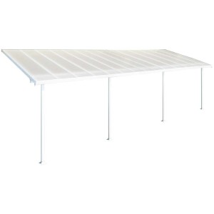 Copertura per terrazza Feria, 260-305x850x295 cm, con pannelli in policarbonato e struttura in alluminio.