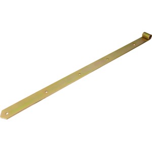 Penture de porte zinguée jaune, 800 mm de long, pour les liaisons mobiles de portes et portails.