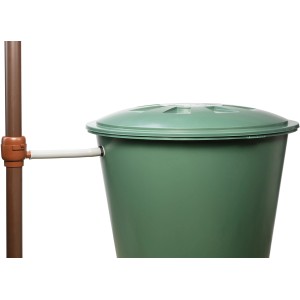 Riempitore Garantia Mini DN 50-60 marrone collegato a una botte verde.