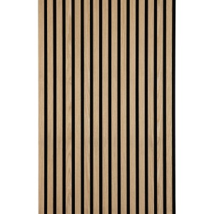 Panneau acoustique Acu-Line plaqué chêne, 240x60cm, pour réduction sonore et décoration murale.