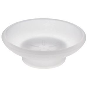 Diaqua Oslo porte-savon de remplacement en verre dépoli, diamètre 10,7 cm.