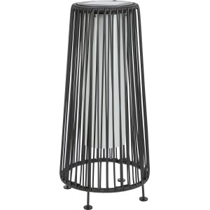 Lampe décorative solaire LED Aviano noire, 45 cm de haut, pour jardin et balcon.
