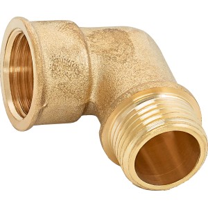 Raccordo a gomito filettato in ottone, 18,6 mm x 21 mm, per impianti idraulici e di riscaldamento.