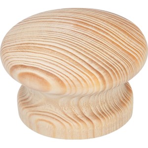 Pomello per mobili Siro S87 in abete naturale, Ø 44 mm. Pomello in legno per armadio o comò.