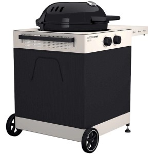 Barbecue a gas Outdoorchef Arosa Tex 570 G con rivestimento in tessuto nero e Gourmet Burner Technology.