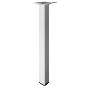 Gamba per tavolo Hettich, 25x25x300 mm, effetto alluminio. Gamba per mobili quadrata per tavoli e altro.