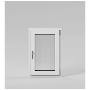 Fenêtre oscillo-battante Roro blanche, droite, 60x100 cm. Fenêtre en PVC avec poignée.