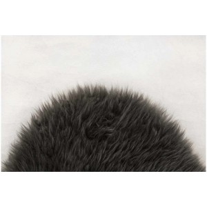 Peau de mouton noire véritable, env. 60x85 cm, pour une ambiance chaleureuse.