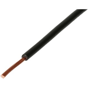 Fil T noir H05V-K, 0,75 mm², 20 m, pour installations électriques.
