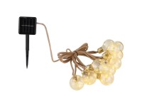 Globo LED-Solar-Lichterkette Hanfseil 10 Glühbirnen / 3 m