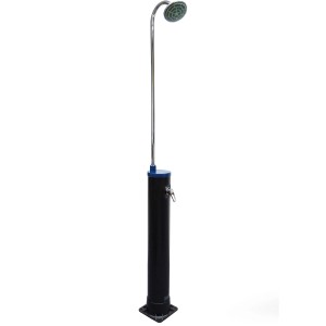 Doccia solare Steinbach Speed Shower con serbatoio da 20 l, doccia da giardino con soffione a pioggia e portasciugamani.