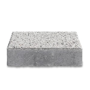Pavé en béton rectangulaire, lavé blanc, 20x10x6 cm, pour allées de jardin et terrasses.