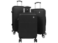 Rollkoffer-Set ABS Madrid Schwarz 3-tlg.