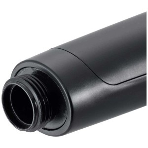 Pommeau de douche Diaqua Dike PCR, noir mat, 3 jets, détail du raccord.