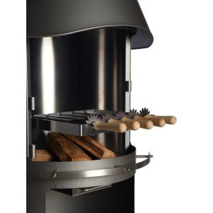 Buschbeck Auckland ensemble de brochettes à barbecue en acier inoxydable avec manches en bois.