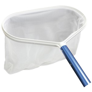 Steinbach Épuisette de fond Eco avec manche bleu et filet blanc pour le nettoyage de piscine.