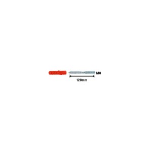 Vite prigioniere M8 x 120 mm con tassello (10 pezzi) per calcestruzzo, muratura e legno.
