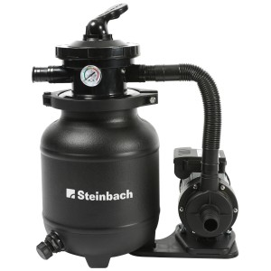 Système de filtration Steinbach Active Balls+ pour piscines jusqu'à 19000 l, avec vanne 7 voies et manomètre.
