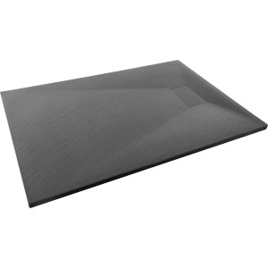 Receveur de douche anthracite baliv 120x90 cm aspect pierre en plastique SMC robuste.
