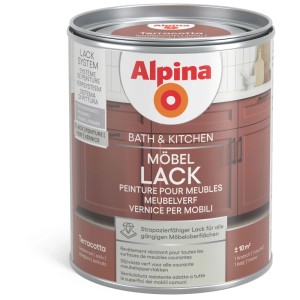 Alpina Möbellack Bath & Kitchen Terracotta, Dose. Wasserbasierter Lack für Möbel und Küchen.