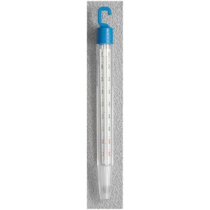 Thermomètre de poche universel Möller Therm, 13 cm, avec crochet de suspension bleu.