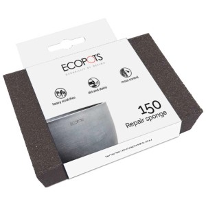 Éponge de réparation Ecopots pour pots de fleurs, enlève rayures et taches.