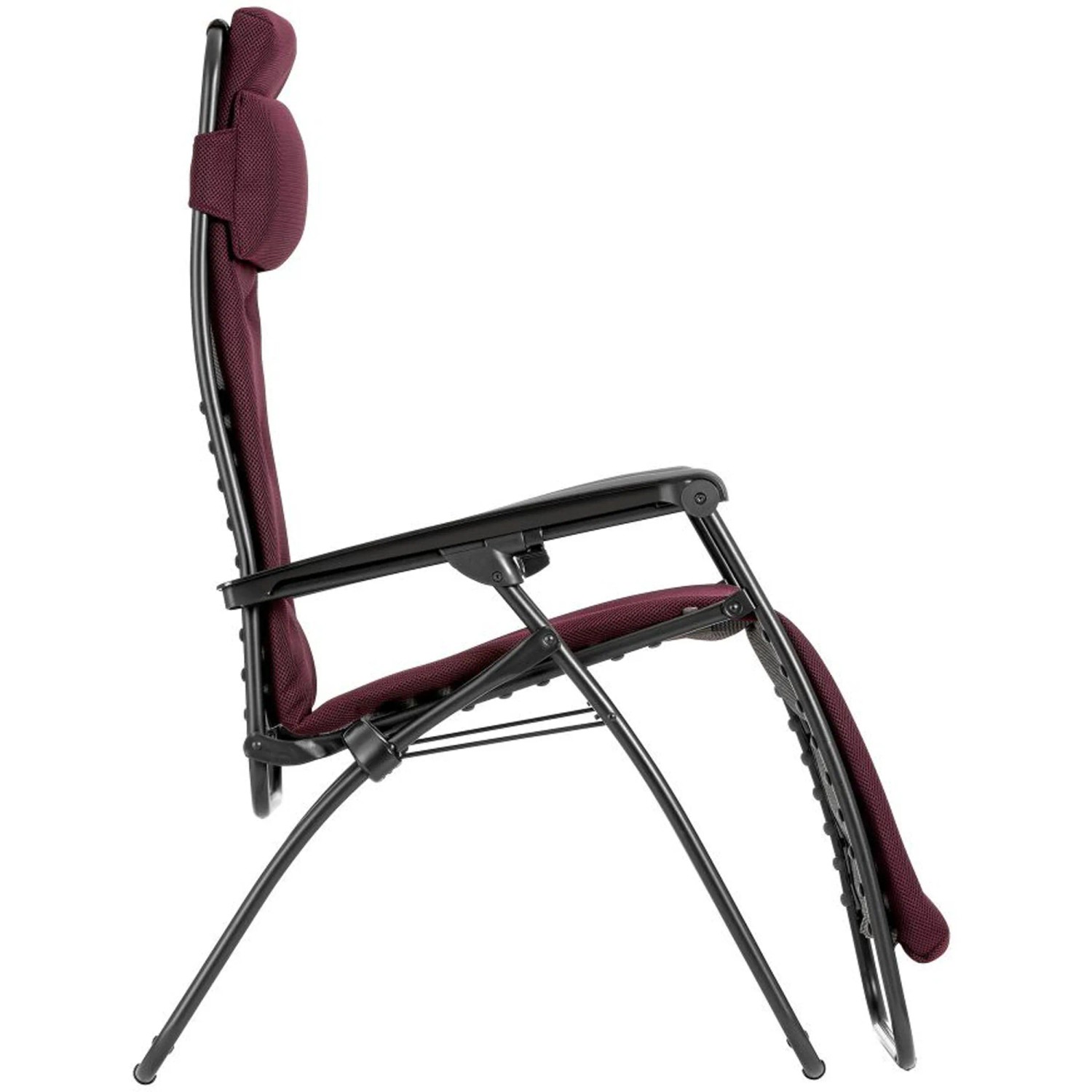 Lafuma Relax-Liegestuhl RSX Clip – Klappbar, Verstellbar, Air Comfort Bezug, Bordeaux, Bis 140 Kg