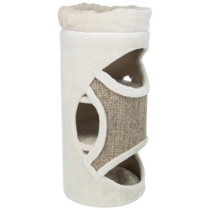 Arbre à chat Trixie Cat Tower Gracia, 85 cm, gris clair/gris, avec surface à griffer en sisal et plusieurs niveaux.