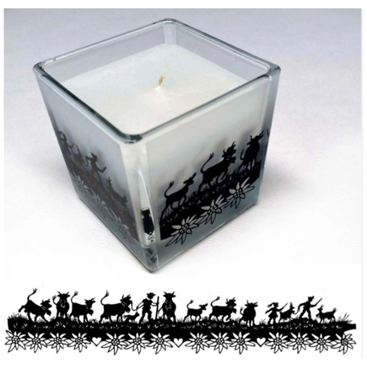 Balthasar Kerzenglas Alp Schwarz-Weiss (HxBxT) 8 x 8 x 8 cm kaufen bei OBI