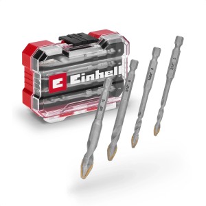 Einhell Set di punte per piastrelle HM XS-Case, 4 pezzi (Ø 5-10 mm) con scatola.