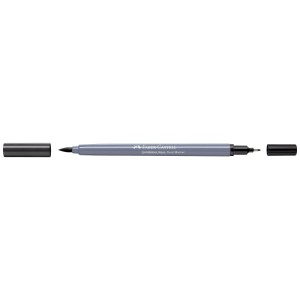 Feutre double Faber-Castell Goldfaber Aqua Noir 199 avec deux pointes et capuchons.