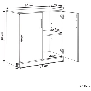 Beliani Armoire de bureau Zehna marron/noir 80 x 80 x 40 cm