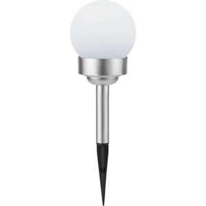 Lampe solaire blanche Bojano avec piquet, Ø 10 cm, pour le jardin.