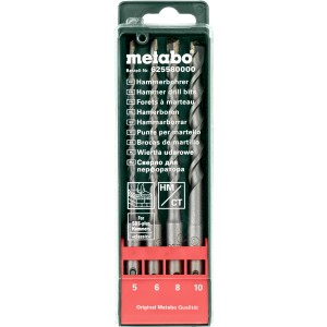 Set de forets Metabo SDS-plus, 4 pièces en cassette avec forets (5, 6, 8, 10 mm).