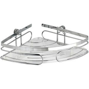 Étagère d'angle Premium Wenko, 26,5 cm, étagère de douche en acier inoxydable pour accessoires de bain.