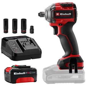 Avvitatore a impulsi a batteria Einhell TP-CW 18/260-C Li-Ion con batteria, caricabatterie e bussole.