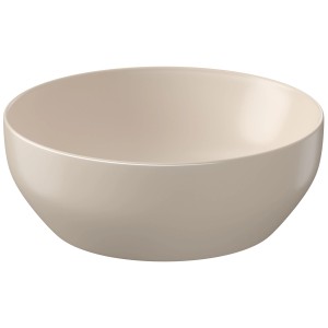 Vasque à poser ronde beige mat Cersanit, Ø 40 cm. Lavabo simple en céramique.