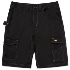 Short de travail noir Cat Essential taille W40 avec poches cargo pour vêtements de travail.