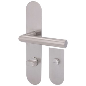 Alpertec Set maniglia WC Simply Stick in acciaio inox, ferramenta per porte bagno/WC.